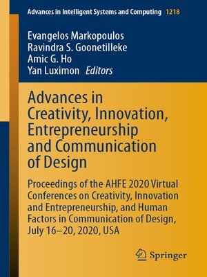 cover image of Advances in Creativity, Innovation, Entrepreneurship and Communication of Design